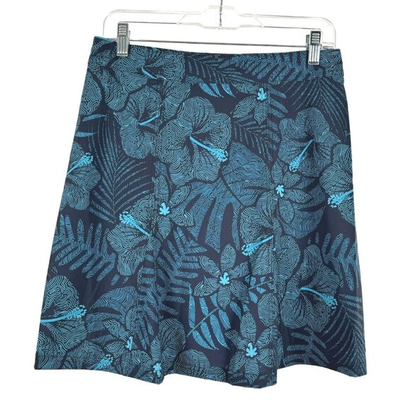 Ripskirt Hawaii Wrap Skirt Coverup Small Blue Floral Polyester Spandex SS-1716 - Picture 4 of 7